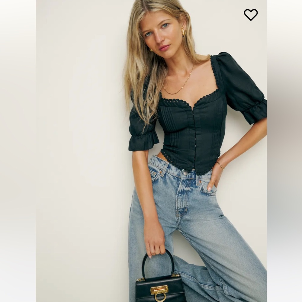 Reformation Simmie Linen Top